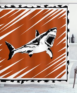 Killer Ocean Creature Print Shower Curtain for Your Bathroom