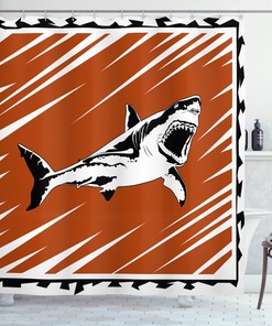 Killer Ocean Creature Print Shower Curtain for Your Bathroom