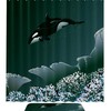 Killer Whale And Coral Restroom Shower Curtain With Microfiber Accents, Machine Washable