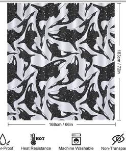 Killer Whale Art Shower Curtain for Your Bathroom Hotel