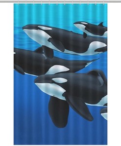 Killer Whale Waterproof Shower Curtain for Bathroom Decor 