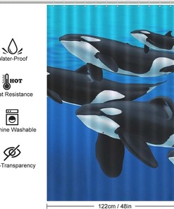 Killer Whale Waterproof Shower Curtain for Bathroom Decor