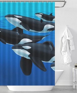 Killer Whale Waterproof Shower Curtain for Bathroom Decor