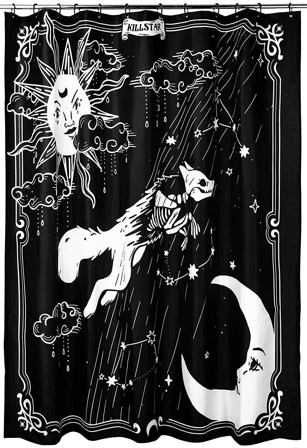 Killstar Shower Curtain with Gothic Girl Bathroom Decor