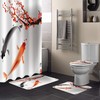 Koi Carp Fish Couple Swimming With Cherry Blossom Sakura Branch Culture Design Shower Curtain Decorative