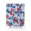 Koi Carp Fish Waterfall Climbing Retro Shower Curtain for Unique Bathroom Decor Gift 