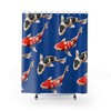 Koi Carp Fish in a Pond Retro Shower Curtain for Unique Bathroom Decor Gift 