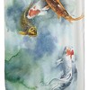 Koi Fish Carp Beautiful Watercolor Japan Painting Mearklwd Fabric Waterproof Shower Curtain for Your Bathroom