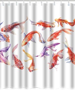 Koi Fish Collection Print Shower Curtain for Home Decor