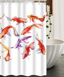 Koi Fish Collection Print Shower Curtain for Home Decor