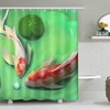 Koi Fish & Sea Shell Marble Shower Curtain | Waterproof Cover For Bathroom Bathtub Bathing Screens