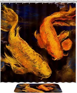 Koi Fish Waterproof Shower Curtain For Beautiful Bathroom Decor