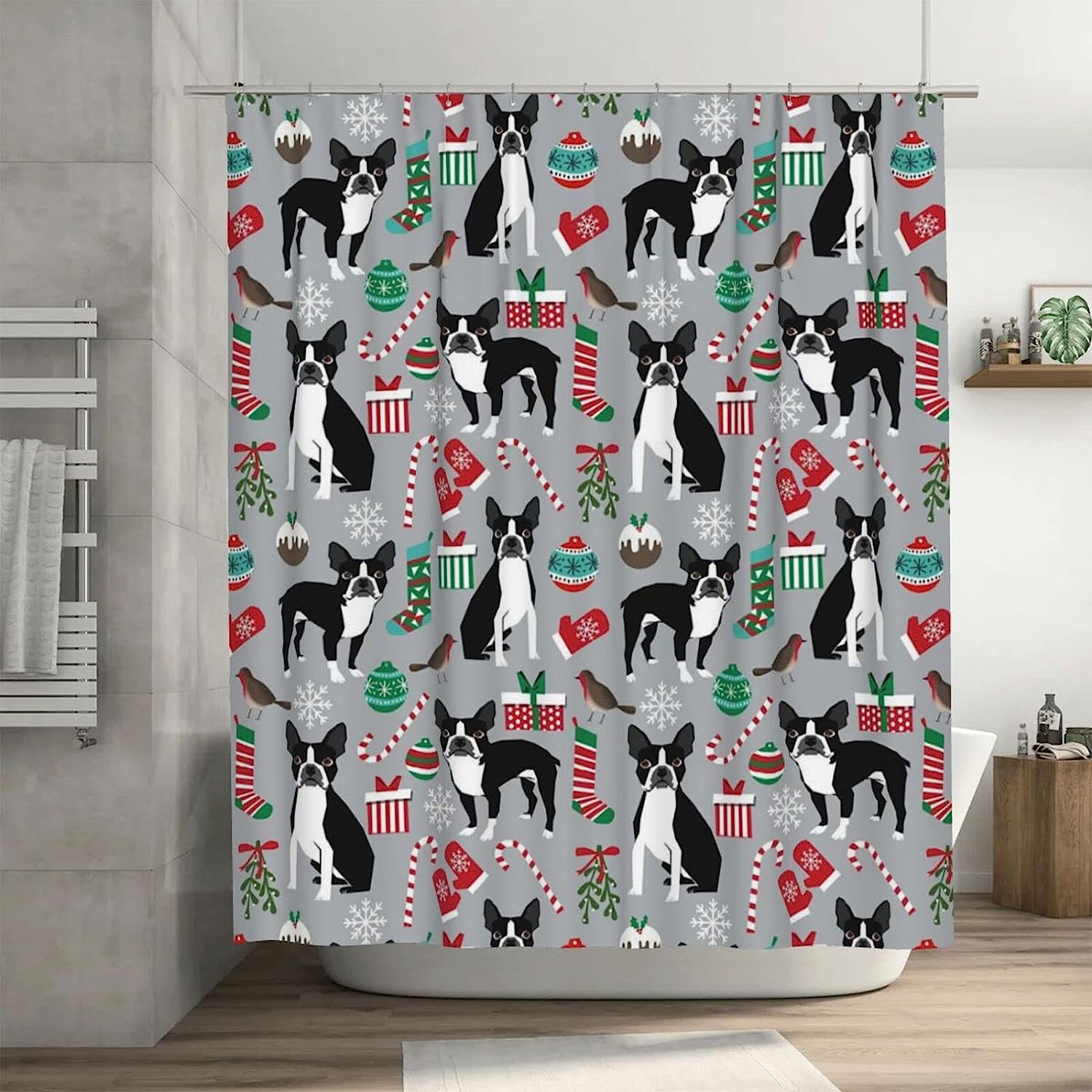 Koi Nine Fish Figure Printed Shower Curtain for a Serene and Ambitious Bathroom Design