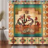 Kokopelli Southwest Shower Curtain, Native Aztec Bathroom Curtain With Ethnic Pattern