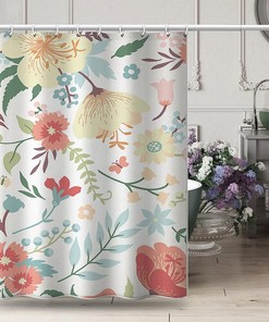 Korean-style Aesthetic Garden Living Room Fabric Shower Curtain