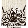 Kraken Octopus Print Shower Curtain Waterproof Fabric for Underwater Themed Bathroom Decor