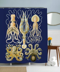 Kraken Octopus Shower Curtain Underwater Ocean Artistic Bathroom Decor Gifts