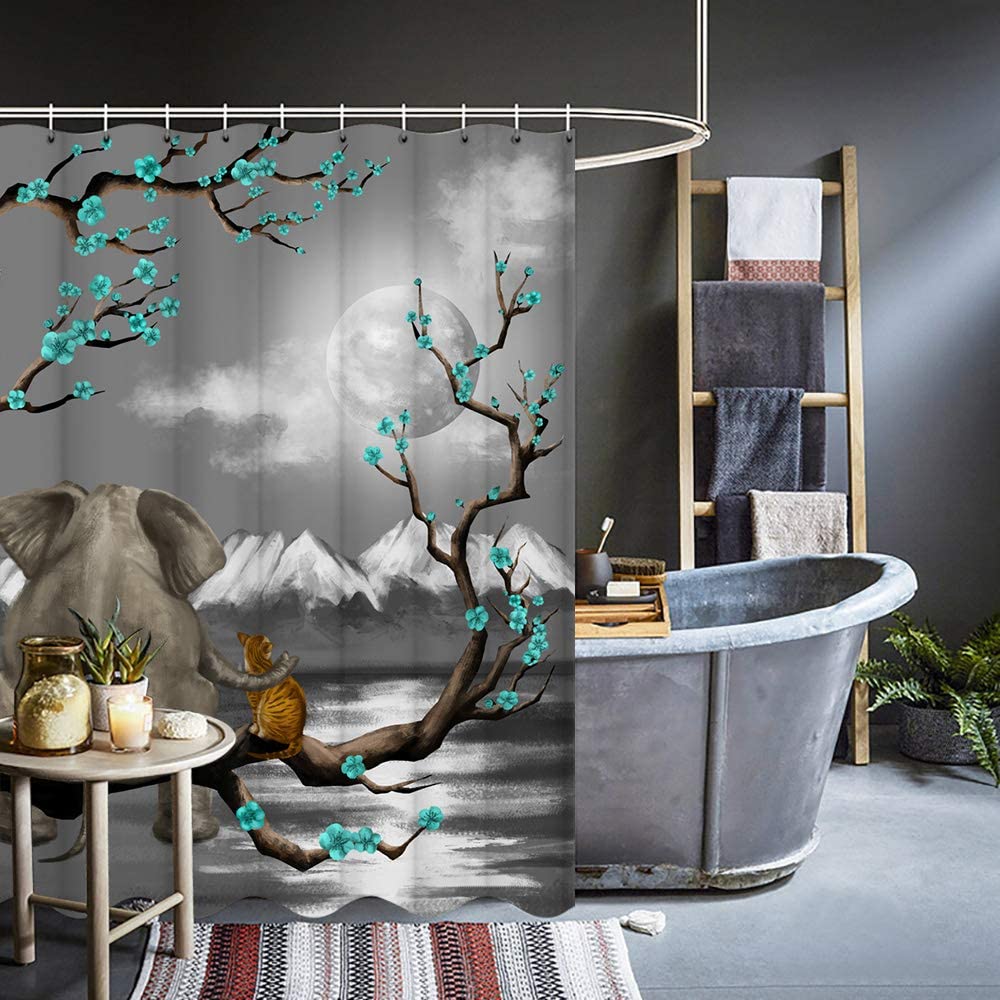 Kreativer Octopus Shower Curtain Waterproof Abstract Bathroom Decor