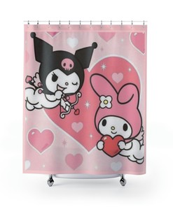 Kuromi and My Melody Kids Bathroom Shower Curtain for a Playful and Cute Bathroom