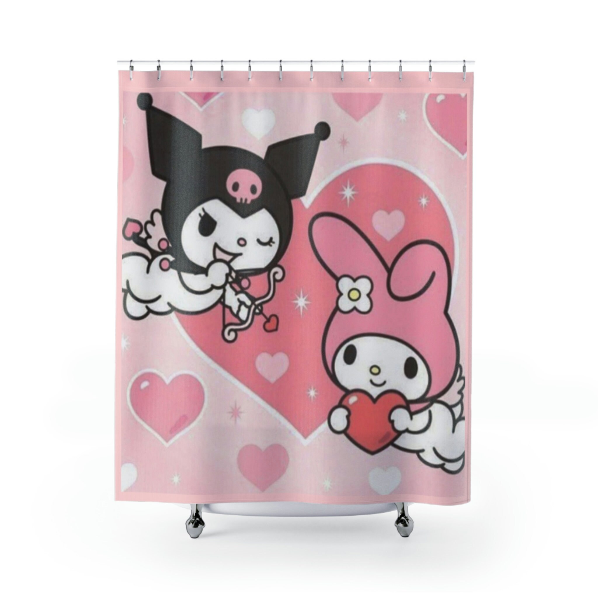 Kuromi and My Melody Kids Bathroom Shower Curtain for a Playful and Cute Bathroom