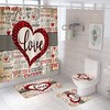 LOVE Typography Shower Curtain for Romantic Bathroom Decor
