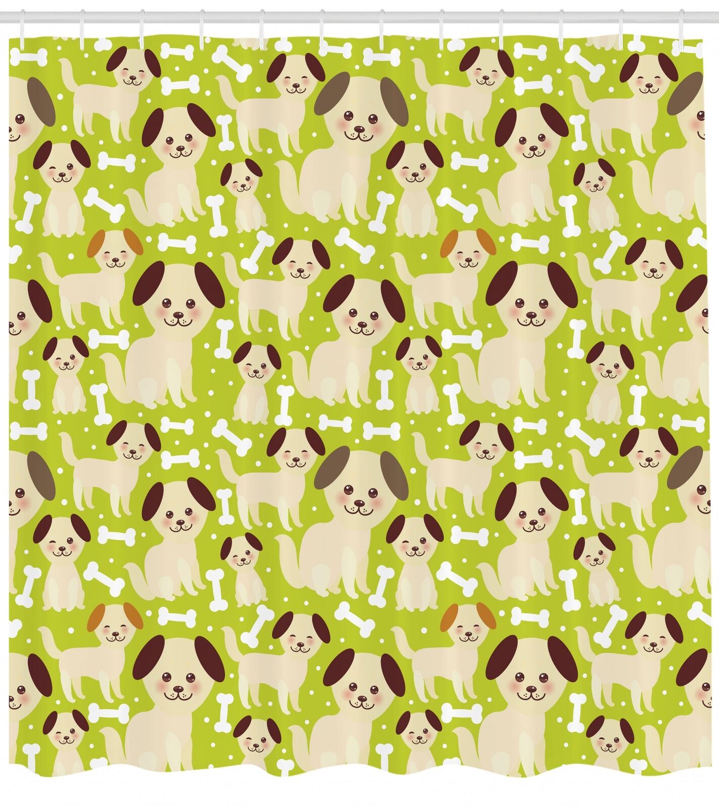Labrador Pattern Vintage Bathroom Shower Curtain for Dog Lovers