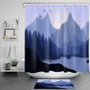 Lakeside Forest Shower Curtain with Mountains, Dragons, and Moose Designs for a Nature-Inspired Bathroom