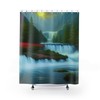 Landscape Waterfall Shower Curtain for Natural Scenery Bathroom Decor 