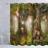 Lanterns And Large Tree Shower Curtain - Fairy Tales Forest - Waterproof 