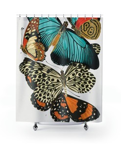 Large Butterfly Design Shower Curtain for Nature-Themed Bathrooms