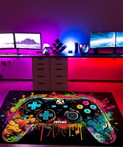 Large Game Rug - Personalized Gaming Rug for Boys' Room - Vintage Style Rug Decor Home M23