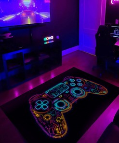 Large Game Rug for Boys' Gaming Room - Full Sized Personalized Gaming Carpet for Boys M15