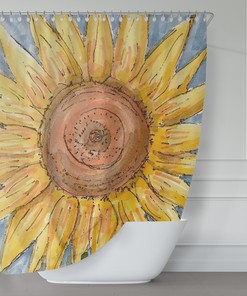 Large Scale Flower Art Print Colorful Shower Curtain For A Bold Bathroom Decorr