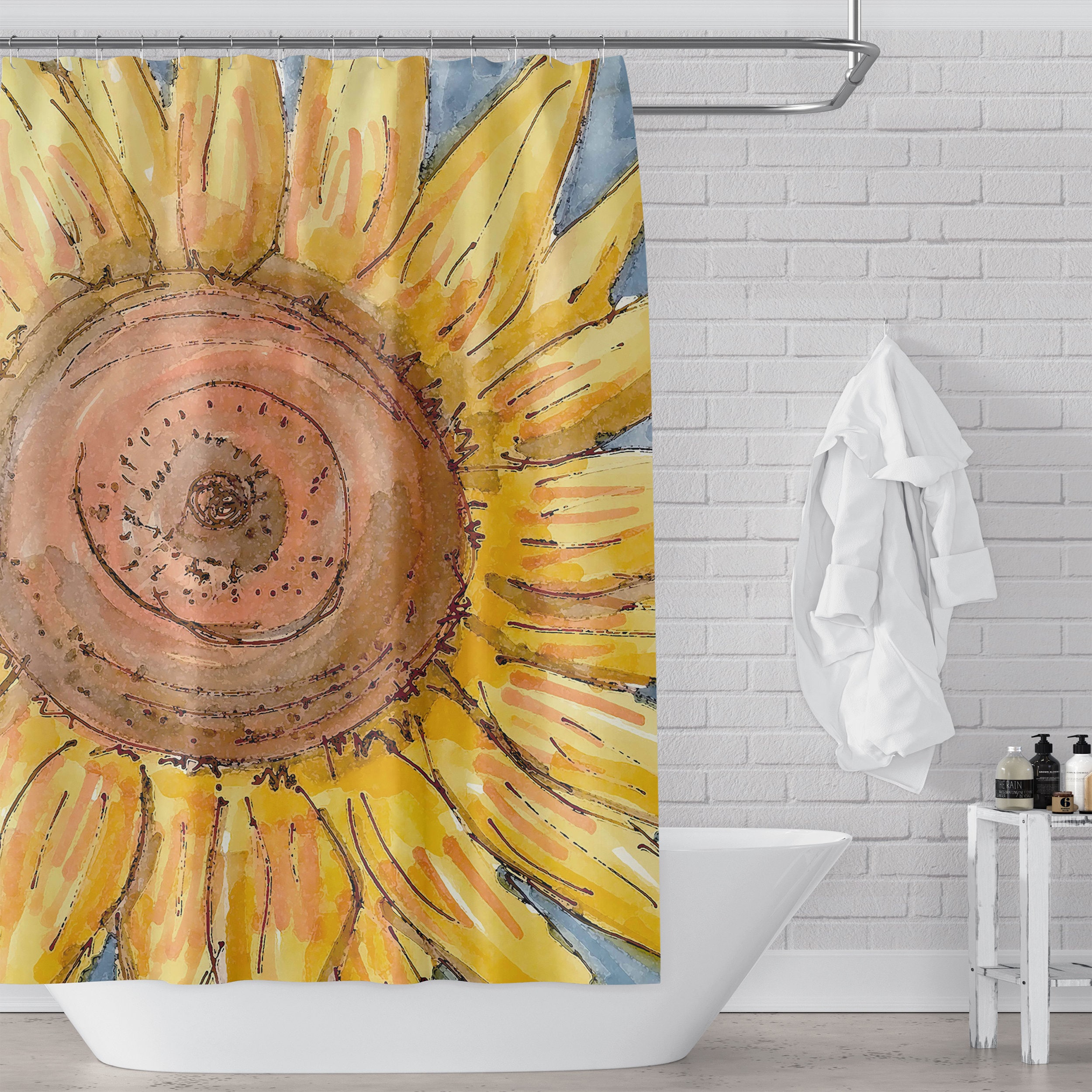 Large Scale Flower Art Print Colorful Shower Curtain For A Bold Bathroom Decorr - Image 3