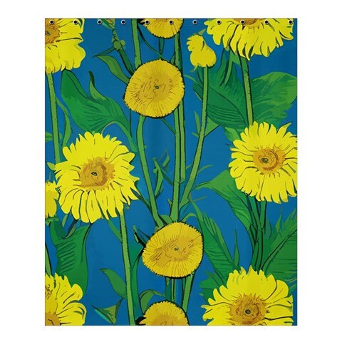 Large Sunflower Shower Curtain for a Spacious Bathroom Setting