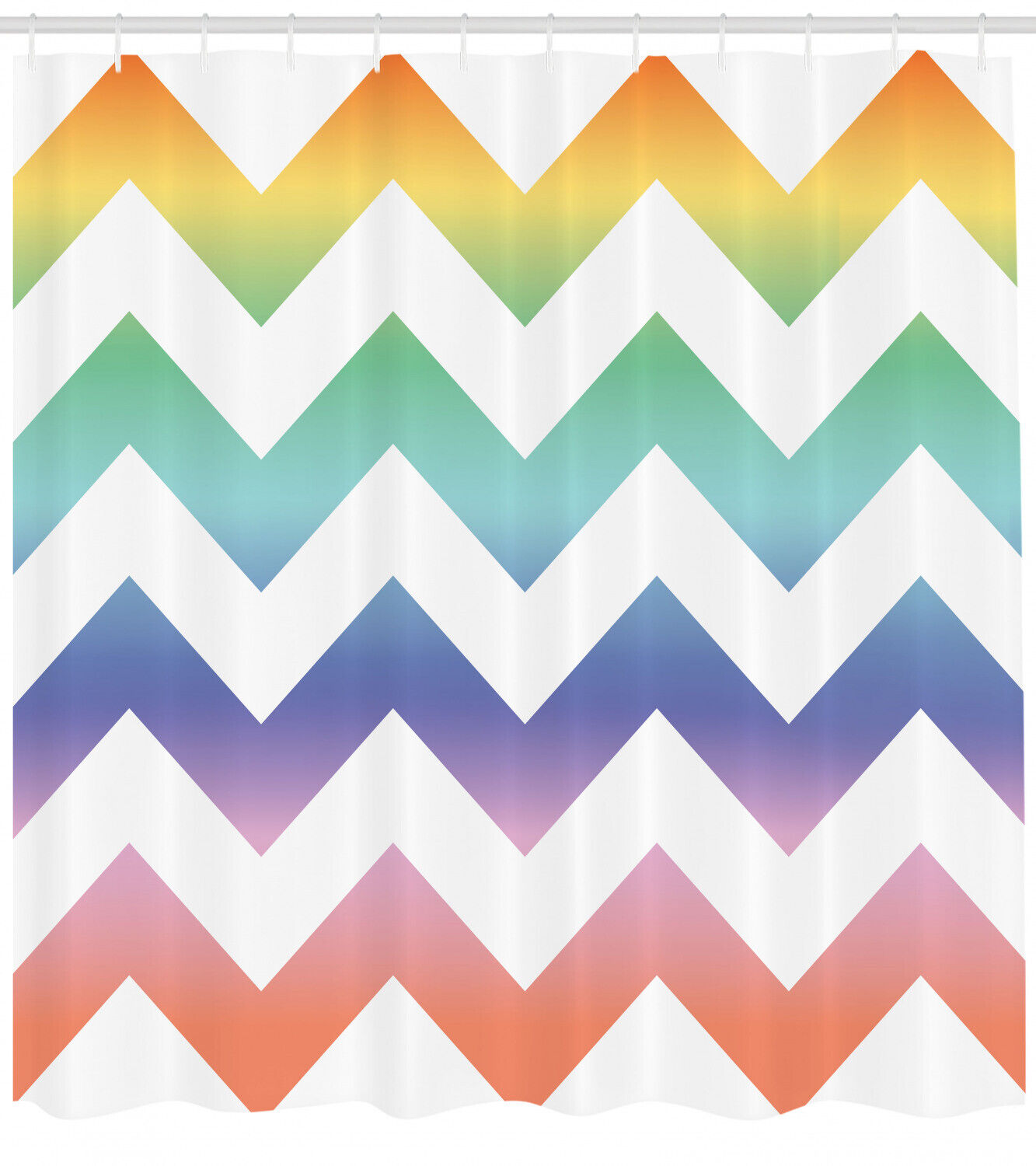 Large Zig Zag Pattern Geometric Pattern Shower Curtain For Modern Bathroom Decor