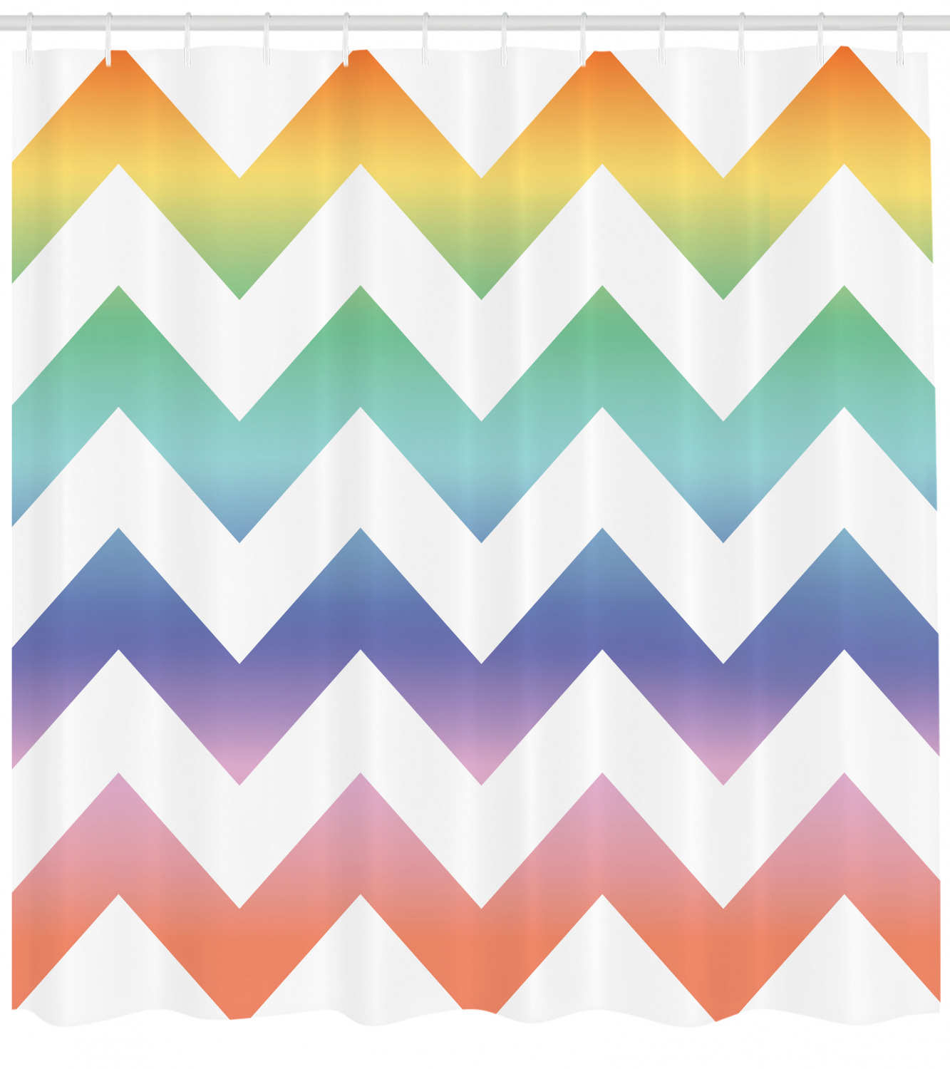 Large Zig Zag Pattern Geometric Pattern Shower Curtain For Modern Bathroom Decor