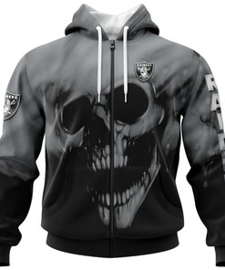Las Vegas Raiders Custom Name & Number 3D Skull Hoodie For Fans