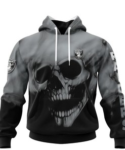 Las Vegas Raiders Custom Name & Number 3D Skull Hoodie For Fans