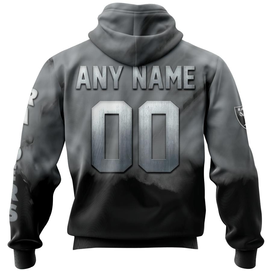 Las Vegas Raiders Custom Name & Number 3D Skull Hoodie For Fans