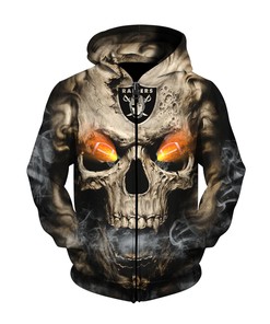 Las Vegas Raiders Eye-Catching Rugby Ball Skull 3D Hoodie Gift For Fans