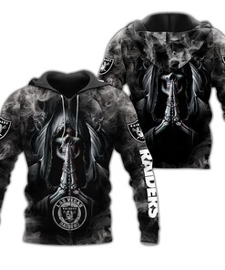 Las Vegas Raiders Smoke Background All Over Print Hoodie For Fans