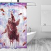 Laser Cat Sloth Riding Llama Alpaca Pizza Taco Burrito Animal Rainbow Galaxy Shower Curtain for a Fun Bathroom