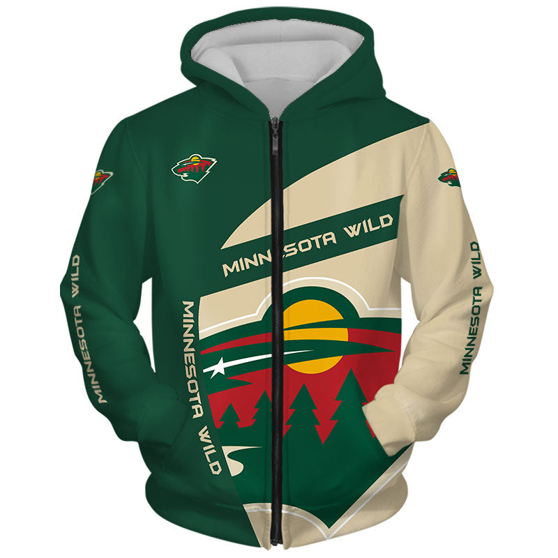 Latest Minnesota Wild All Over Print 3D Hoodie With Hooded Long Sleeve Gift For Fans