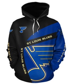Latest St Louis Blues All Over Print 3D Long Sleeve Hoodie For Fans