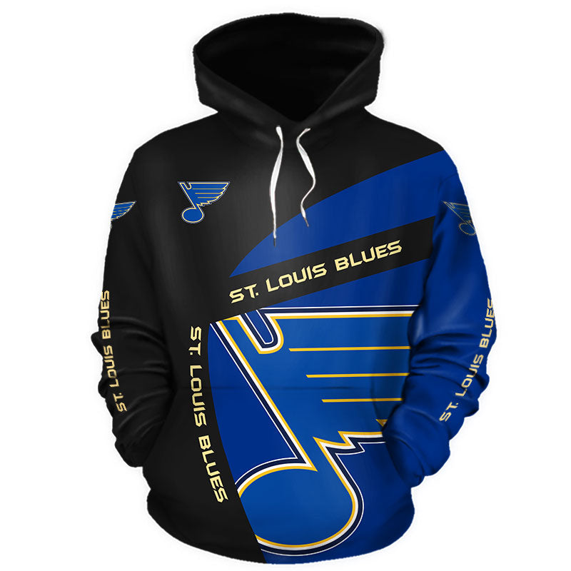 Latest St Louis Blues All Over Print 3D Long Sleeve Hoodie For Fans