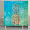 Laural Home Blue Hawaiian Pineapple Shower Curtain for Tropical-Themed Bathroom