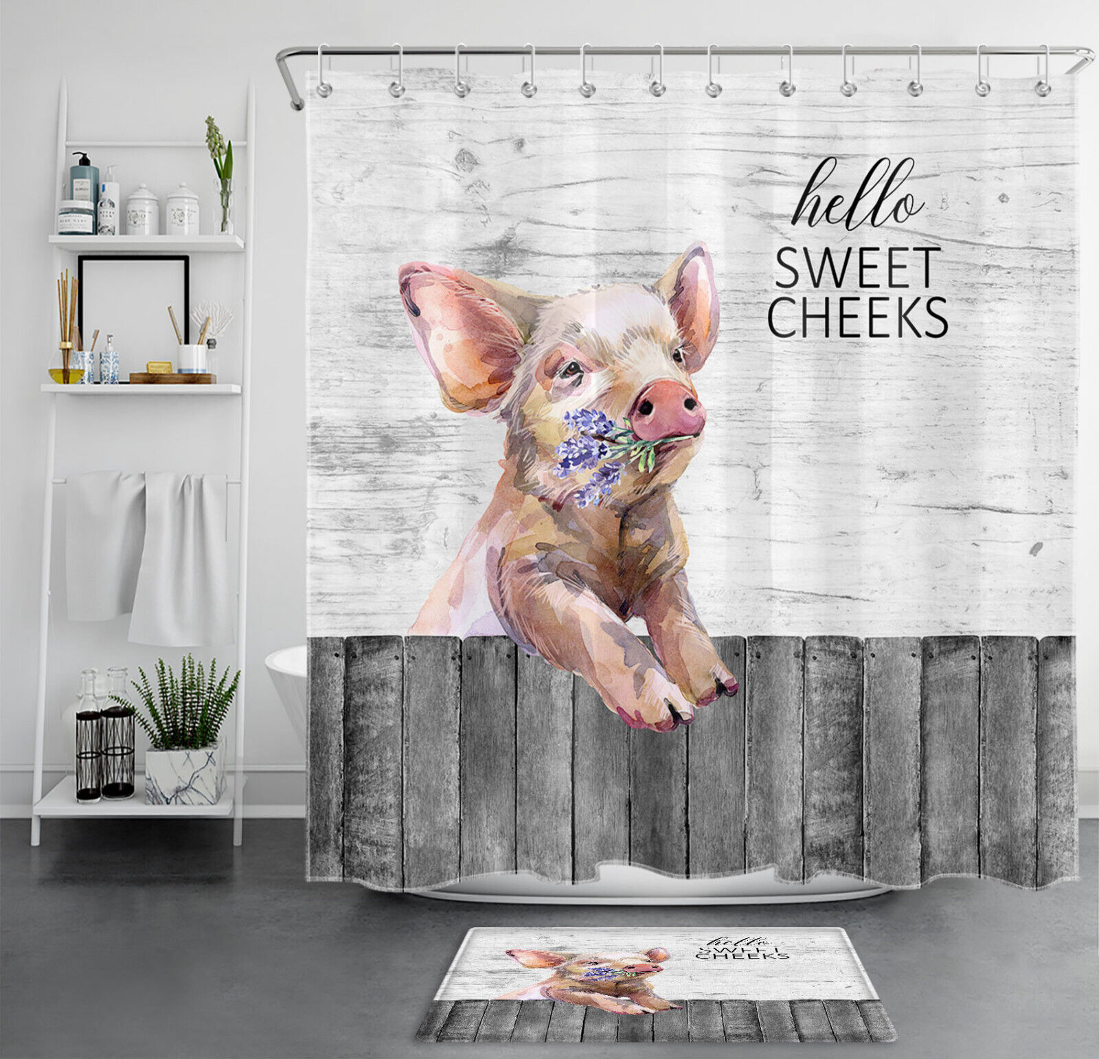 Lavender Field Shower Curtain With Quotes
