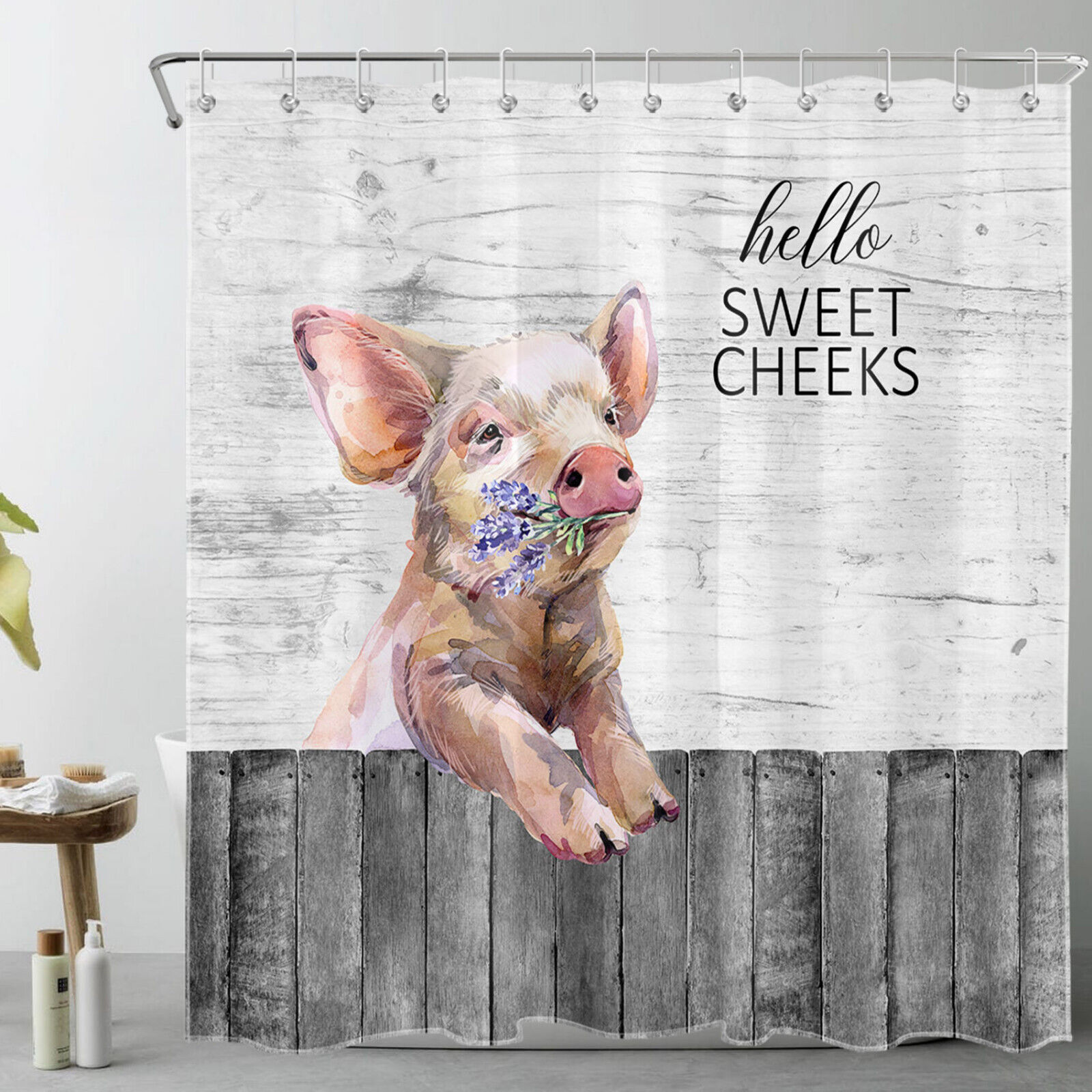 Lavender Field Shower Curtain With Quotes - Image 2