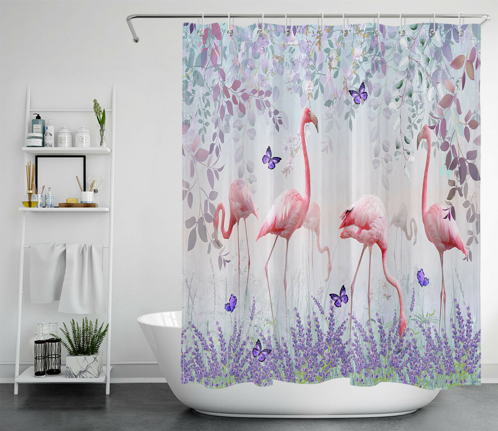 Lavender Flower Printed Shower Curtain For A Relaxing And Spa-Like Atmosphere - Waterproof And Long-Lasting